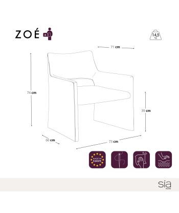 Chaise ZOE Tissu tramé toucher doux de la marque