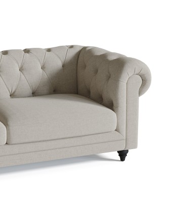 Canapé Chesterfield 3 places WALTER Tissu tramé toucher doux s'inspire de l'anatomie humaine