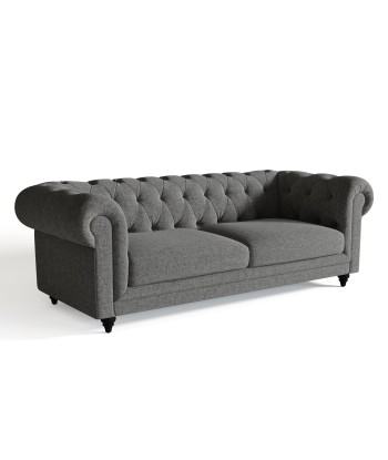 Canapé Chesterfield 3 places WALTER Tissu tramé toucher doux s'inspire de l'anatomie humaine