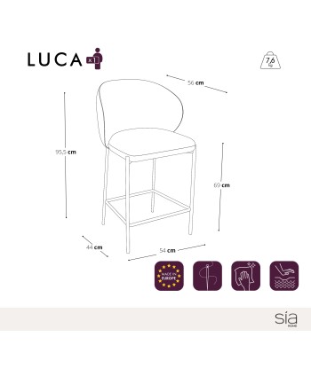 Lot de 2 Tabourets Luca Bouclette Pieds Noirs la livraison gratuite