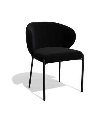 Lot de 2 Chaises Luca Velours Pieds Noirs JUSQU'A -70%! 