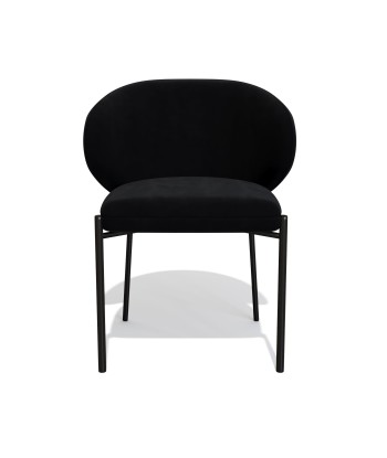 Lot de 2 Chaises Luca Velours Pieds Noirs JUSQU'A -70%! 