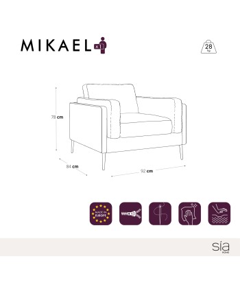 Fauteuil MIKAEL Velours en linge