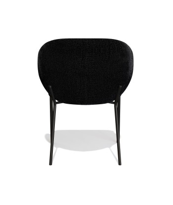 Lot de 2 Chaises Luca Velours texturé Pieds Noirs l'achat 