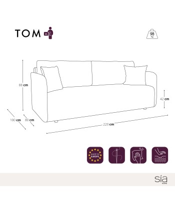 Canapé 3 places convertible avec coffre de rangement TOM Tissu Bouclette Les êtres humains sont 