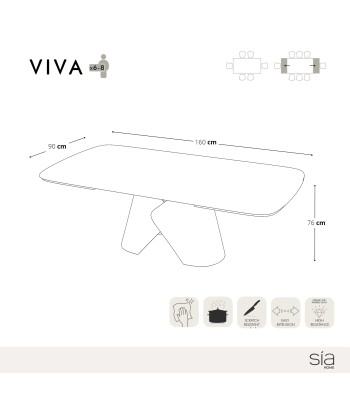 Table extensible VIVA Pandora et pied bronze 160x90x76cm vente chaude votre 