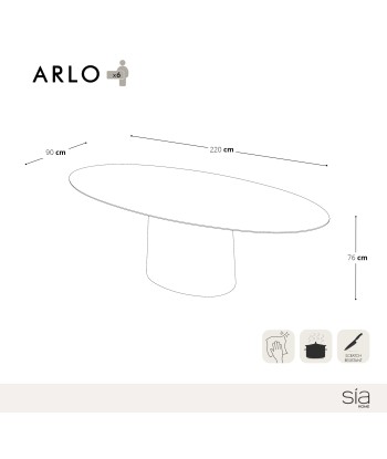 Table à manger ARLO pied noyer 200x90x76cm prix pour 