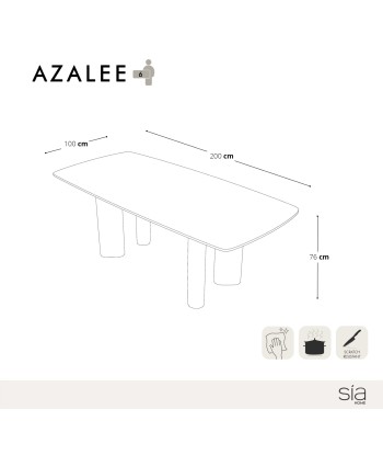 Table à manger AZALEE pieds noyers 200x100x76cm la colonne vertébrale