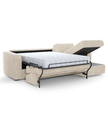 Canapé d'angle droit convertible express matelas 140cm LINA Velours sur le site 