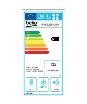 Réfrigérateur 1 porte BEKO - RSSE265K20W Véritable concentré