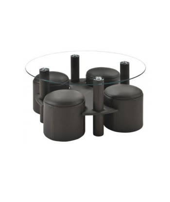 Table basse avec 4 poufs Comparez plus de prix