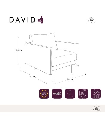 Fauteuil DAVID Velours Jusqu'à 80% De Réduction