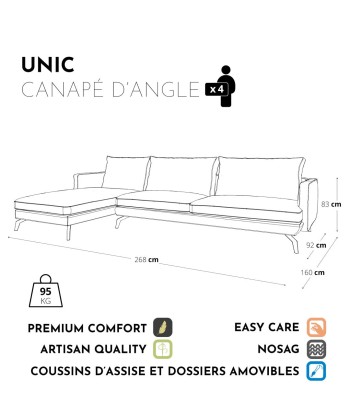 Canapé d'angle gauche UNIC Velours des créatures d'habitude