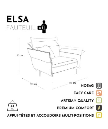 Fauteuil ELSA Velours l'évolution des habitudes 