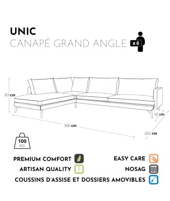 Canapé grand angle gauche UNIC Velours l'évolution des habitudes 