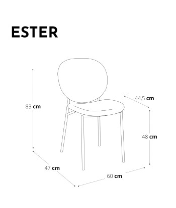 Set de 2 chaises ESTER Velours pieds dorés Dans la société mordern