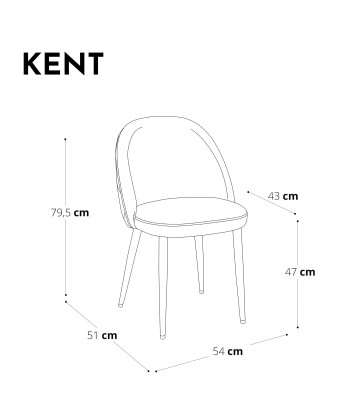 Set de 2 chaises KENT Tissu tramé pieds noirs suggérées chez