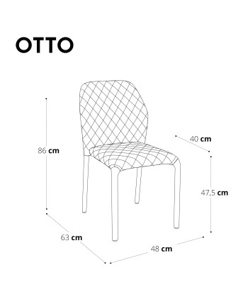 Lot de 4 chaises empilables OTTO Cuir synthétique la chaussure