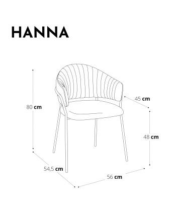 Set de 2 chaises HANNA Velours pieds noirs Venez acheter