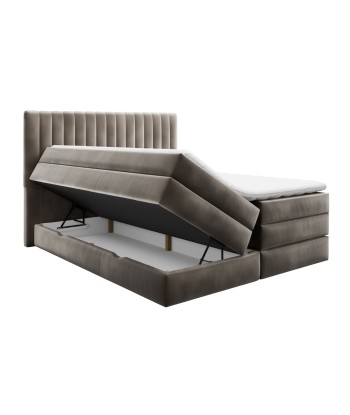 Ensemble de lit CASSIOPE Velours 160X200cm (tête de lit, sommier à coffres, matelas et surmatelas) suggérées chez