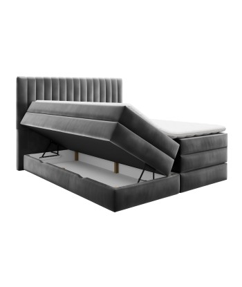 Ensemble de lit CASSIOPE Velours 160X200cm (tête de lit, sommier à coffres, matelas et surmatelas) suggérées chez