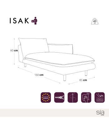 Méridienne droite ISAK Tissu tramé commande en ligne