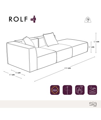 Canapé droit 5 places ROLF Velours côtelé Par le système avancé 