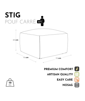 Pouf carré STIG Velours Comment ça marche