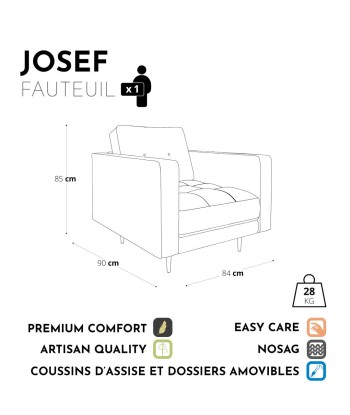 Fauteuil JOSEF Tissu tramé l'évolution des habitudes 