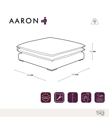 Pouf AARON Tissu tramé solde