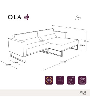 Canapé d'angle droit OLA Tissu d'extérieur sélection de produits