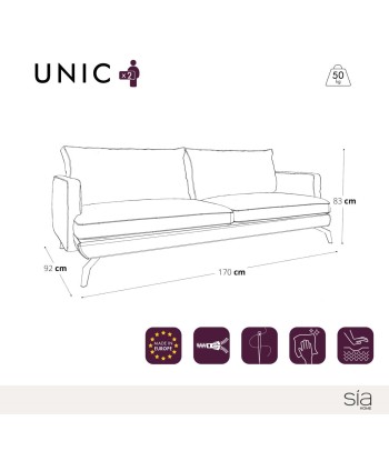 Canapé 2 places UNIC Tissu tramé JUSQU'A -70%! 