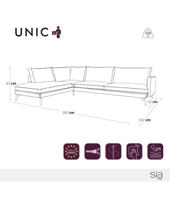 Canapé grand angle gauche UNIC Tissu tramé soldes