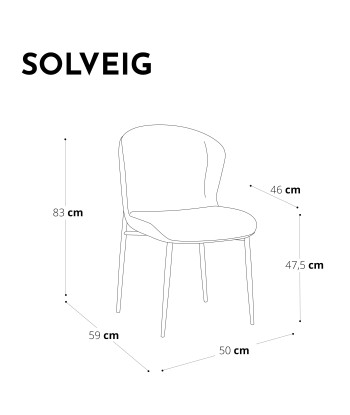 Set de 2 chaises SOLVEIG Tissu tramé pieds dorés vente chaude votre 