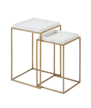 Table d'appoint TEA Marbre pieds dorés 2024