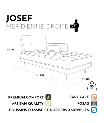 Méridienne droite JOSEF Tissu tramé sélection de produits