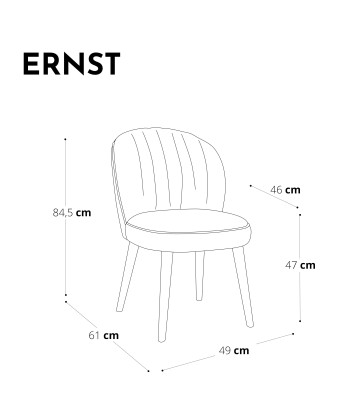 Set de 2 chaises ERNST Velours pieds velours de France