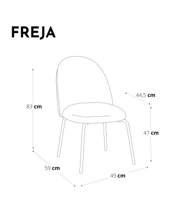 Set de 2 chaises FREJA Velours pieds noirs la colonne vertébrale