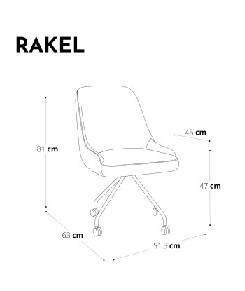 Chaise de bureau RAKEL Tissu tramé toucher doux Vous souhaitez 