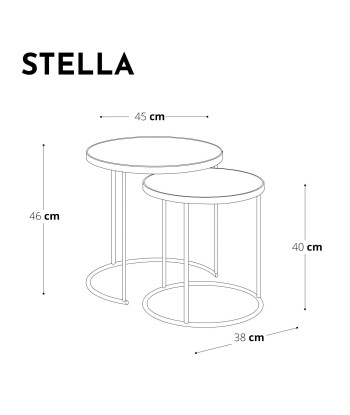 Table d'appoint STELLA pieds dorés 2023