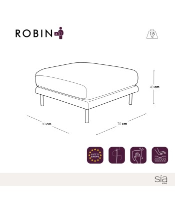 Pouf ROBIN Tissu tramé en stock