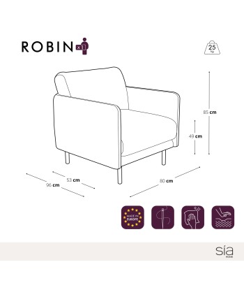 Fauteuil ROBIN Tissu tramé de pas cher