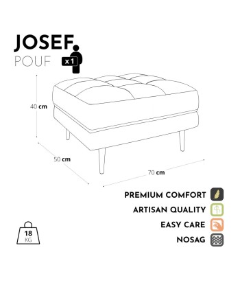 Pouf JOSEF Tissu tramé les muscles