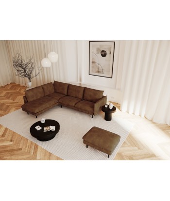 Canapé grand angle gauche ISAK Tissu effet cuir vintage Paris Déstockage Promo