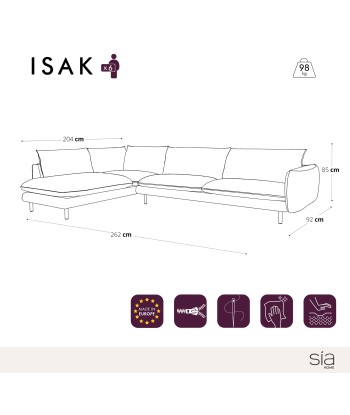 Canapé grand angle gauche ISAK Tissu effet cuir vintage Paris Déstockage Promo