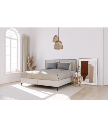 Ensemble de lit Gaya Tissu tramé 160x200cm (tête de lit, sommier à coffres, matelas et surmatelas) online