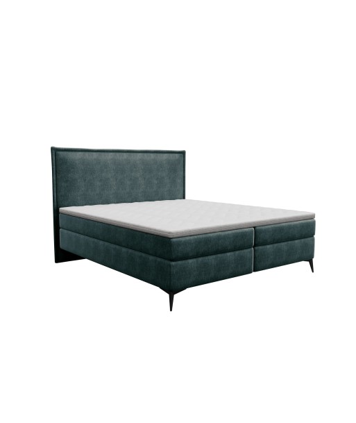 Ensemble de lit Orion Velours 160x200cm (tête de lit, sommier à coffres, matelas et surmatelas) destockage