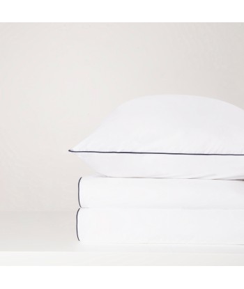 Parure de lit PIPA Percale de coton blanc passepoil coloré 240x220cm online