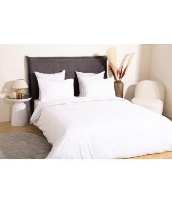 Parure de lit PIPA Percale de coton blanc passepoil coloré 260x240cm les muscles