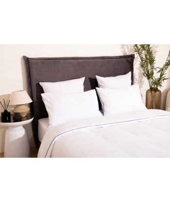 Parure de lit PIPA Percale de coton blanc passepoil coloré 260x240cm les muscles